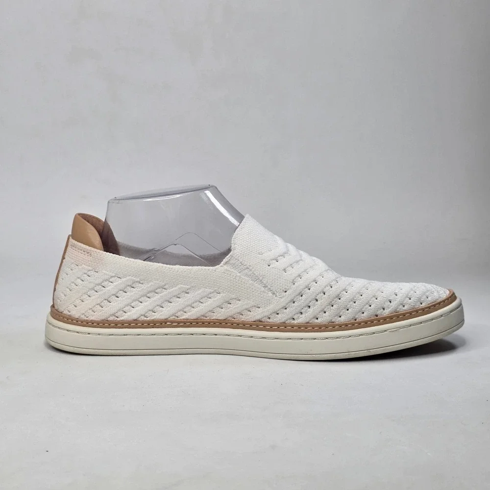 UGG Sammy Chevron Sneakers Women's 9 White Knit Slip-On Casual Breathable Shoes